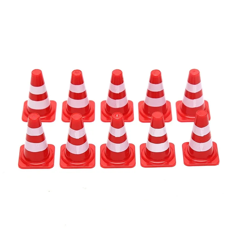10Pcs Red Mini Traffic Cones Road Street Signs Traffic Barricade Construction Traffic Sign Home Decoration