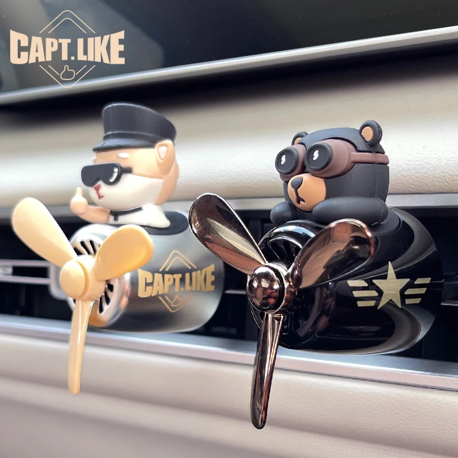 Bär Pilot Auto Lufterfrischer Auto Duft Innenraum Lufterfrischer FüR MäNner, Cartoon BäR Rituals Autoduft Retro-Flugzeug, Personalisiertes Lustiges Auto-Geschenk Deko Auto Duftspender Duft Diffuser