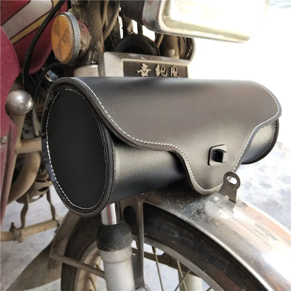

Motorcycle Hanging Bag Pu Side Saddlebag Tool Storage Pouch For Motorbike Gadget Box Water Bottle Holder Black