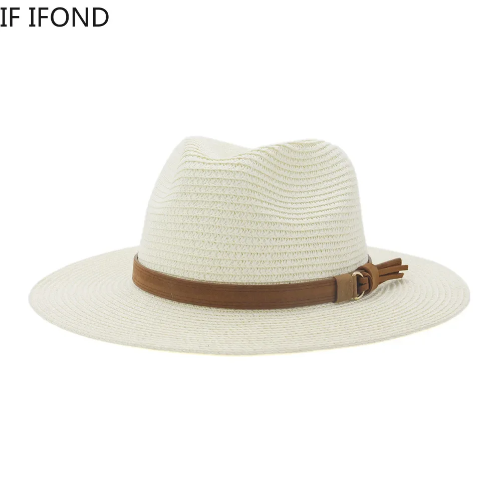 Small 52-54cm Kids Hats For Boys Girls Summer Sun Protection Beach Straw Hats Outdoor Holiday Panama Jazz Hat Sombreros De Mujer