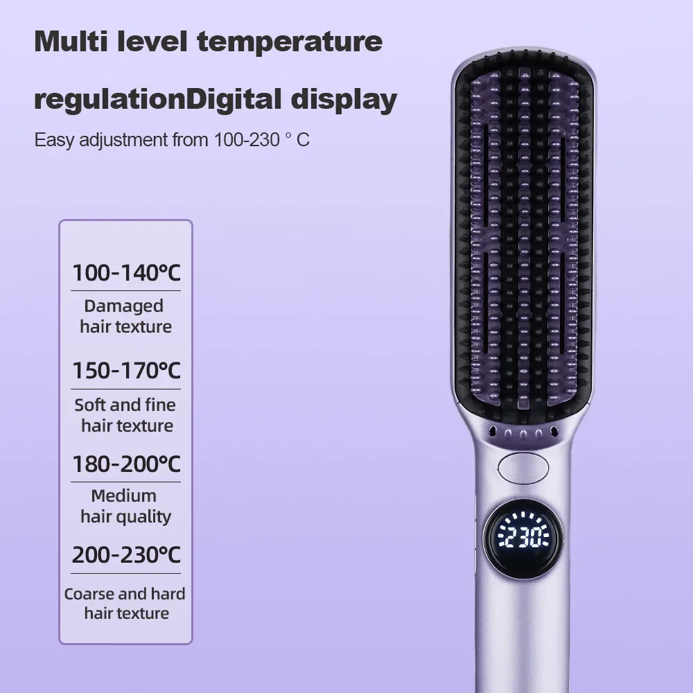 Best Seller Hot Air Comb Blower Multifunctional Straight Curler Hot and Cold Air Comb Curly Hair LCD Fluffy Comb Lazy