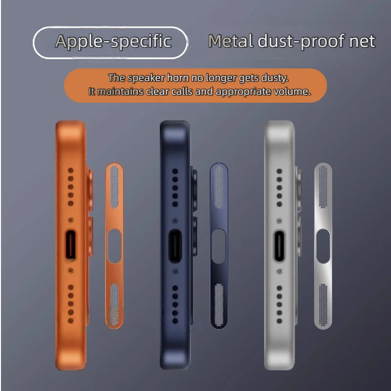 

4 Pcs Metal Dustproof Stickers for iPhone 16 15 14 13 12 Series Speaker Guard Easy Install Sound Preserve Light Water Resistant