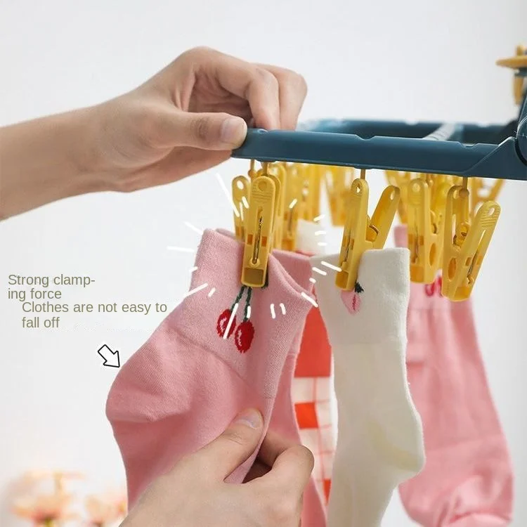 Thickened Drying Rack Socks Underwear Drying Rack Student Dormitory Multi-clip Folding Essential Multi-functional Drying Rack