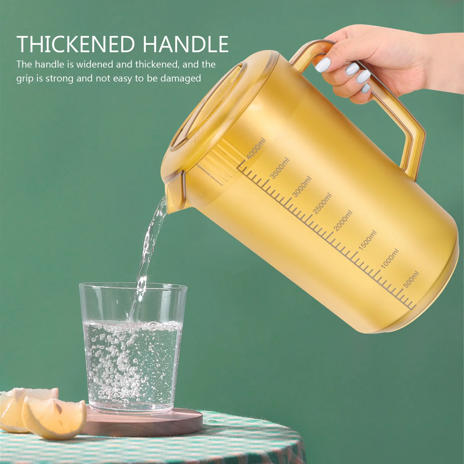 

Jug Cold Water Bottle Beverages Clear Pitcher High Temperature Resistance Khaki