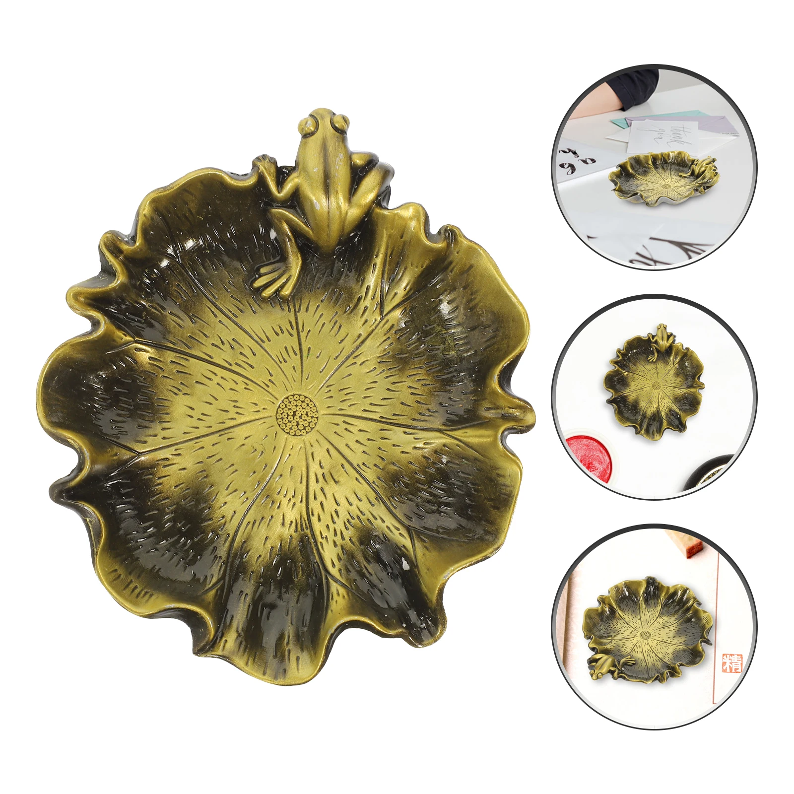 الضفدع فرشاة معدنية غسالة طبق الحبر الزخرفية الرجعية نمط سبائك الزنك حاوية المياه للخط اللوحة الثقافة الصينية #2