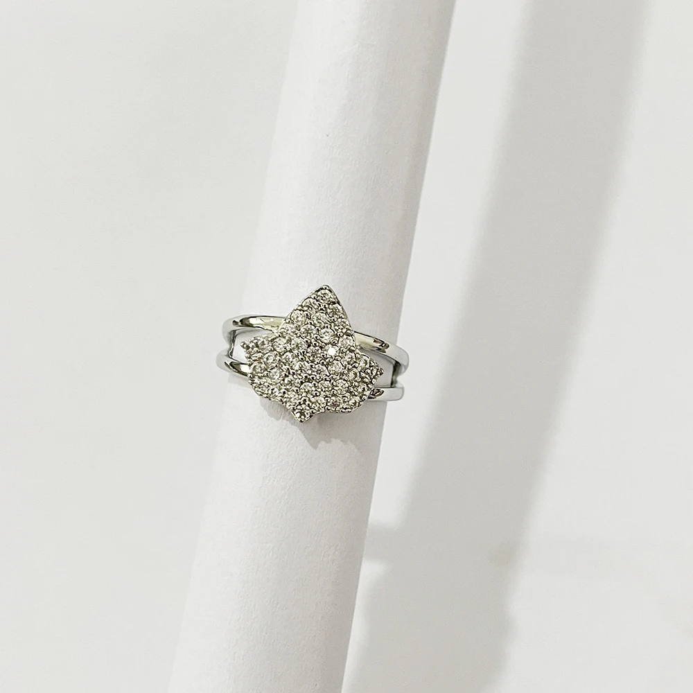 High quality zircon inlaid maple leaf friendship ring