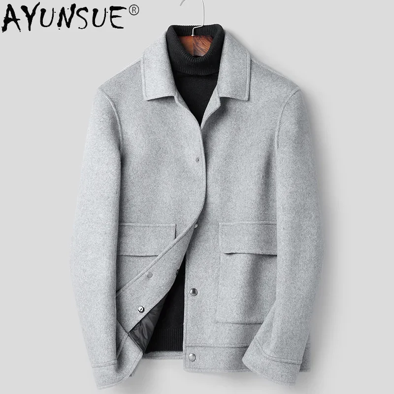 

AYUNSUE Elegant Winter Man Coat Autumn Double-Faced Woolen Coat Men Clothing New Short Down Jacket Men Sobretudo Lã Masculino