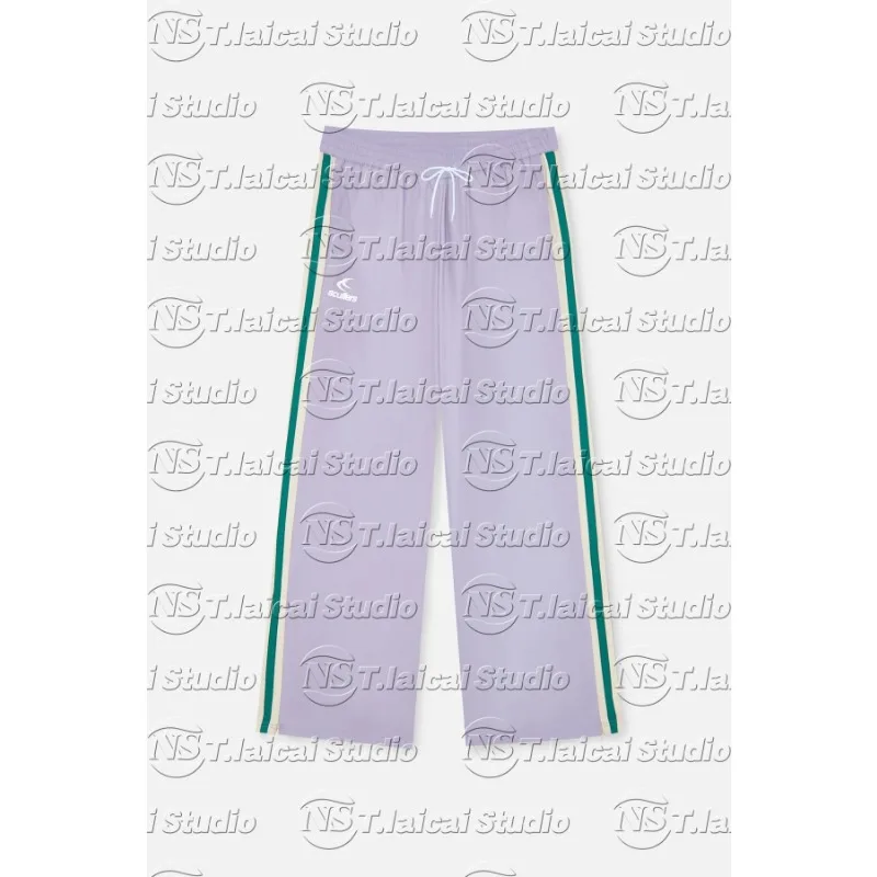 

American striped sports pants men's 2025 summer thin style new breathable wide leg pants loose straight leg sweatpants moto