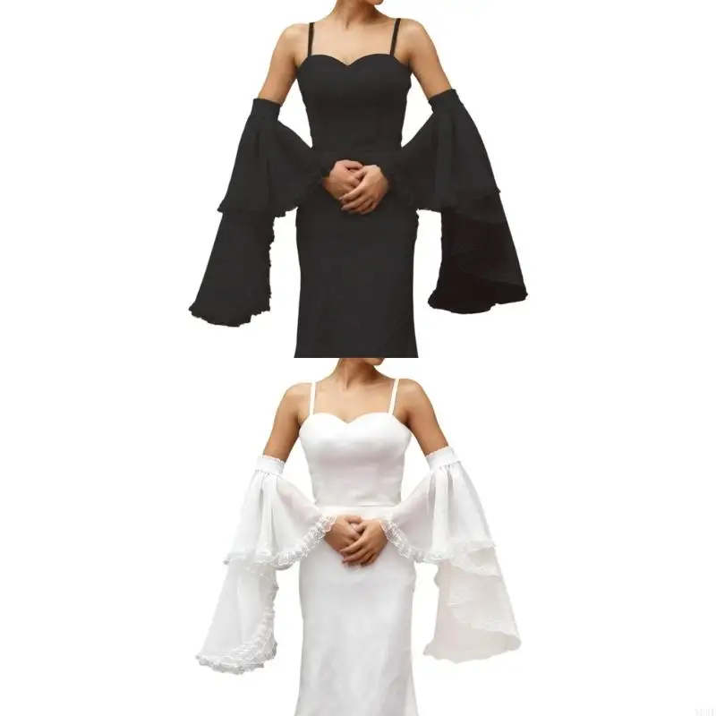 

Кружевая отделка рукава рукава декоративное оружие для свадьбы невесты и формального случая y08e