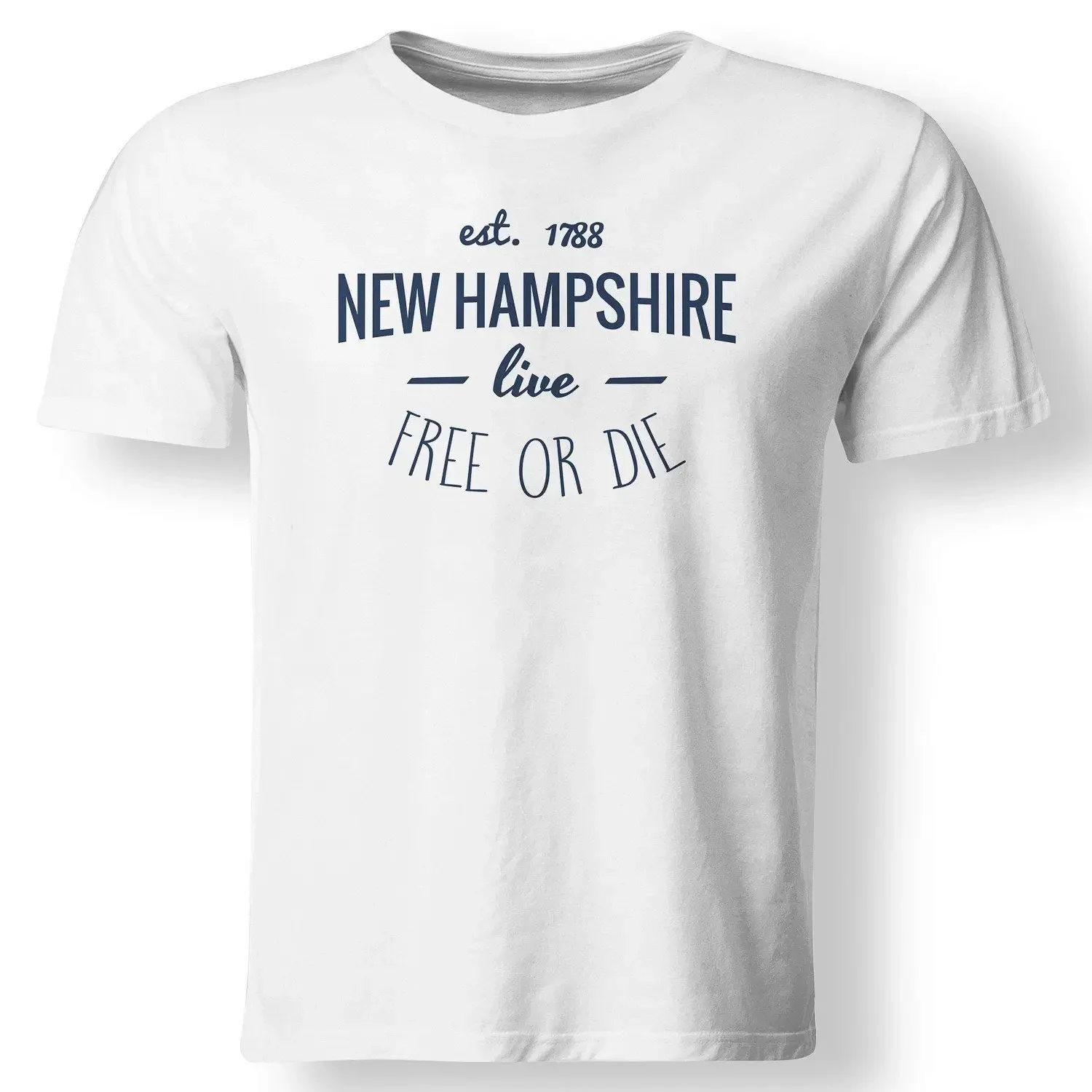 Fashion T-Shirts Summer Straight 100% Cotton New Hampshire Live Free or Die Est 1788 Motto T Shirt
