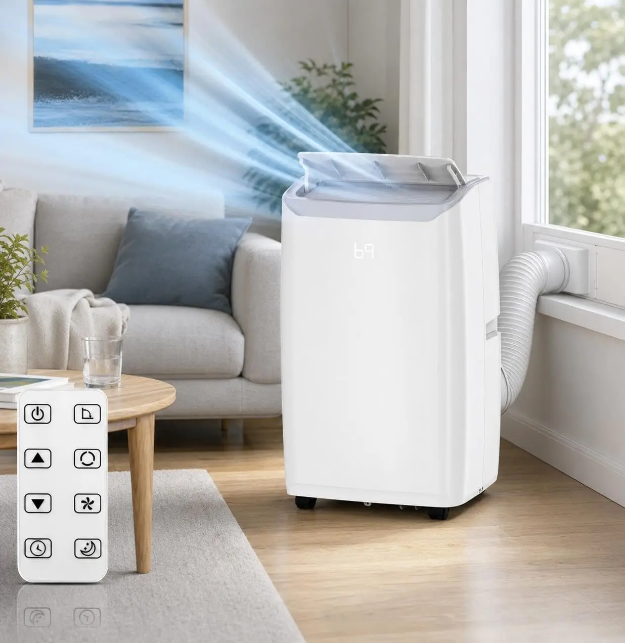 3-in-1 Portable Air Conditioner with 14000 BTU, Cools Rooms up to 750 Sq. Ft., Quiet Operation, Remote Control, Auto Swing, Timer