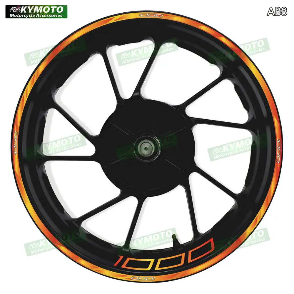 

Наклейки на переднее и заднее колеса 17 дюймов для мотоцикла Z1000, градиентные светоотражающие наклейки на обтекатели и ступицы колес