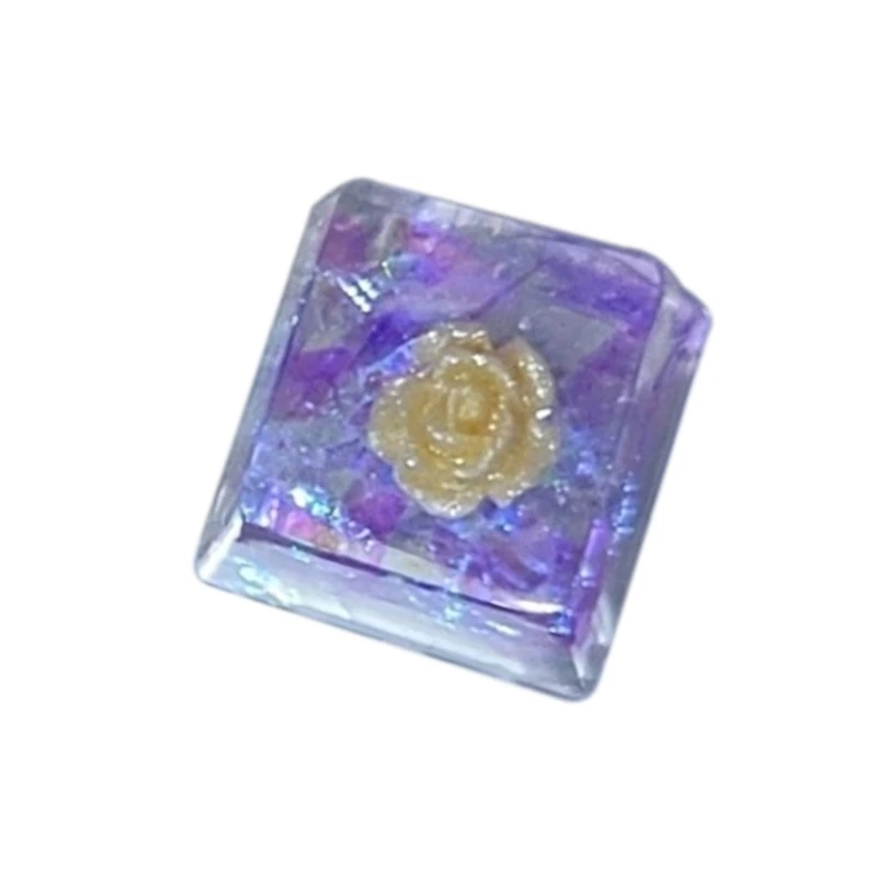OEM Floral Resin Keycap Translucently Epoxy Camellia for Mechanical Keyboards