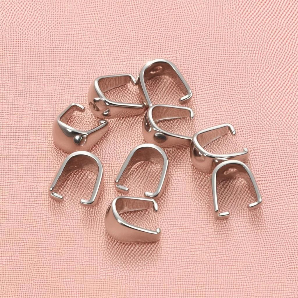 40pcs/lot 4*6mm Stainless Steel Pinch Clip Clasp Bail Finish Claw Clasps Melon Seeds Buckle Charm Pendant DIY Jewelry Making