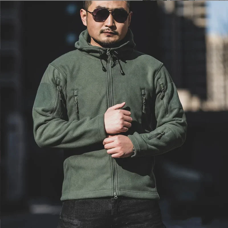 

Spring Men Ultralight Tactical Combat Jacket Outdoor Camping Hiking Trekking Sweater Winter Male Shake Fleece Coat Inner Tank