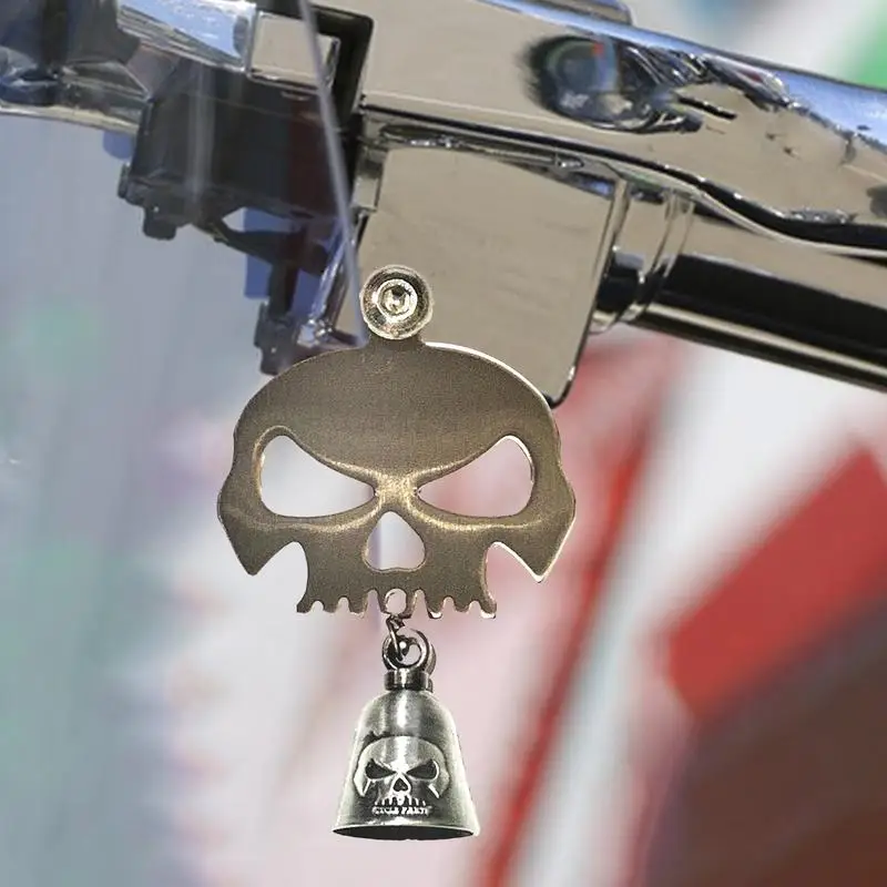 Lonceng Pengendara Sepeda Motor dengan Gantungan Tengkorak Pengendara Sepeda Motor Gantungan Lonceng Tengkorak Pengendara Logam Liontin Aksesori Berkendara untuk Pengendara Sepeda Pria Pacar