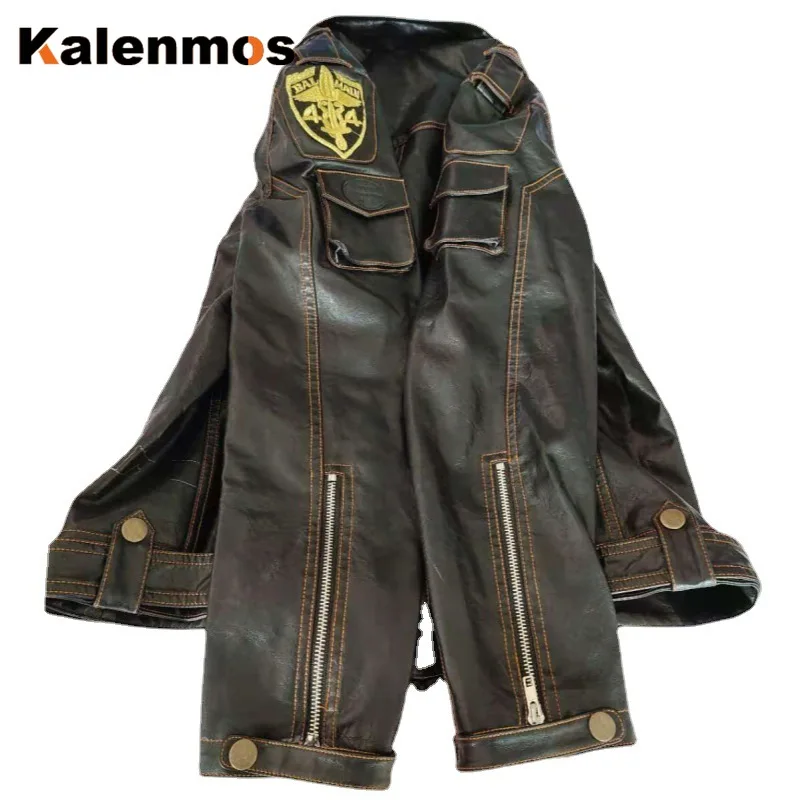 Männer PU Leder Mantel Jacke Frühling Herbst Top Dünnes Streetwear Gothic Moto Biker Punk Outwear Abrigos Herren Mäntel Herren Jacken 2022