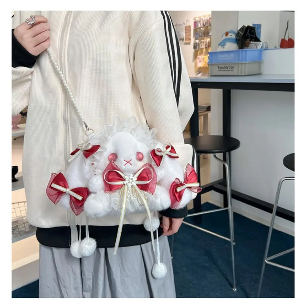 

New Bunny Plush Bag Lolita Princess Shoulder Bag Long-eared Rabbit Kawaii Crossbody Bags
