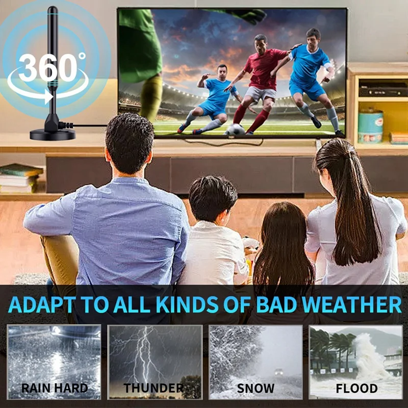 Column High-Definition Digital TV Antenna Indoor And Outdoor Universal Amplifier With Switch Adjustable UHF TV Antenna, Durable