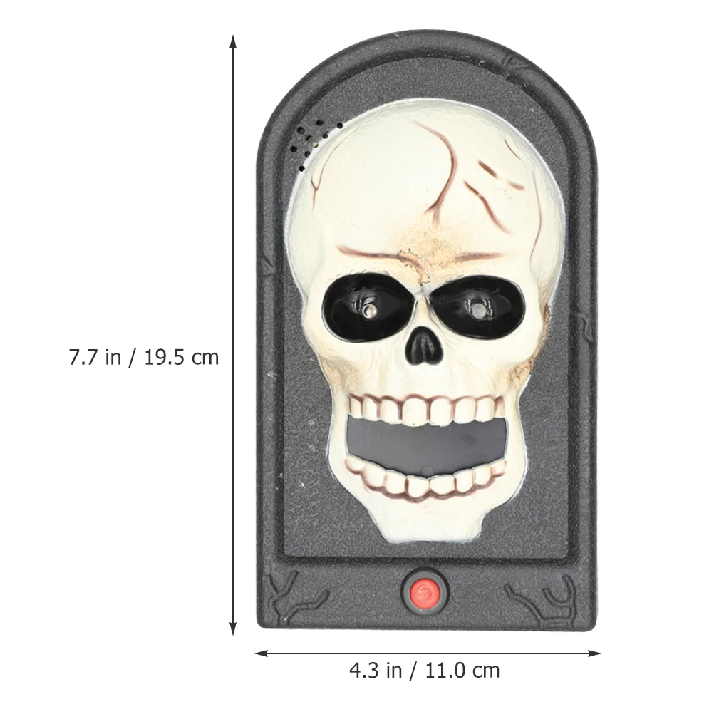 Электрический дверной звонок с черепом ужасов, украшение на Хэллоуин, страшный светящийся реквизит, игрушки для дома с привидениями, товары для вечеринок, жуткий звук