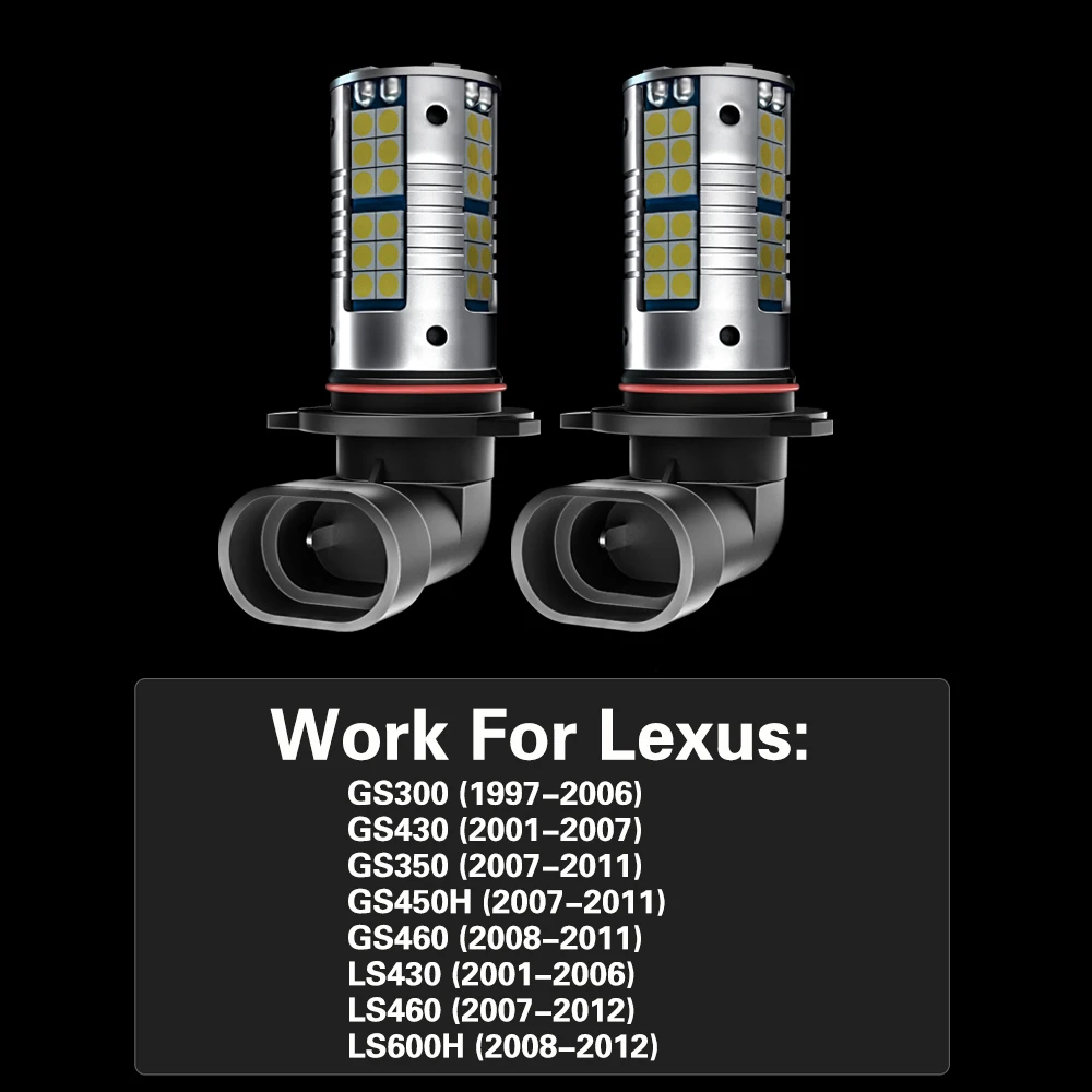 2pcs LED Fog Light Blub 9006 HB4 Lamp Canbus No Error For Lexus GS300 GS430 GS350 GS450H GS460 LS430 LS460 2007-2012 LS600H