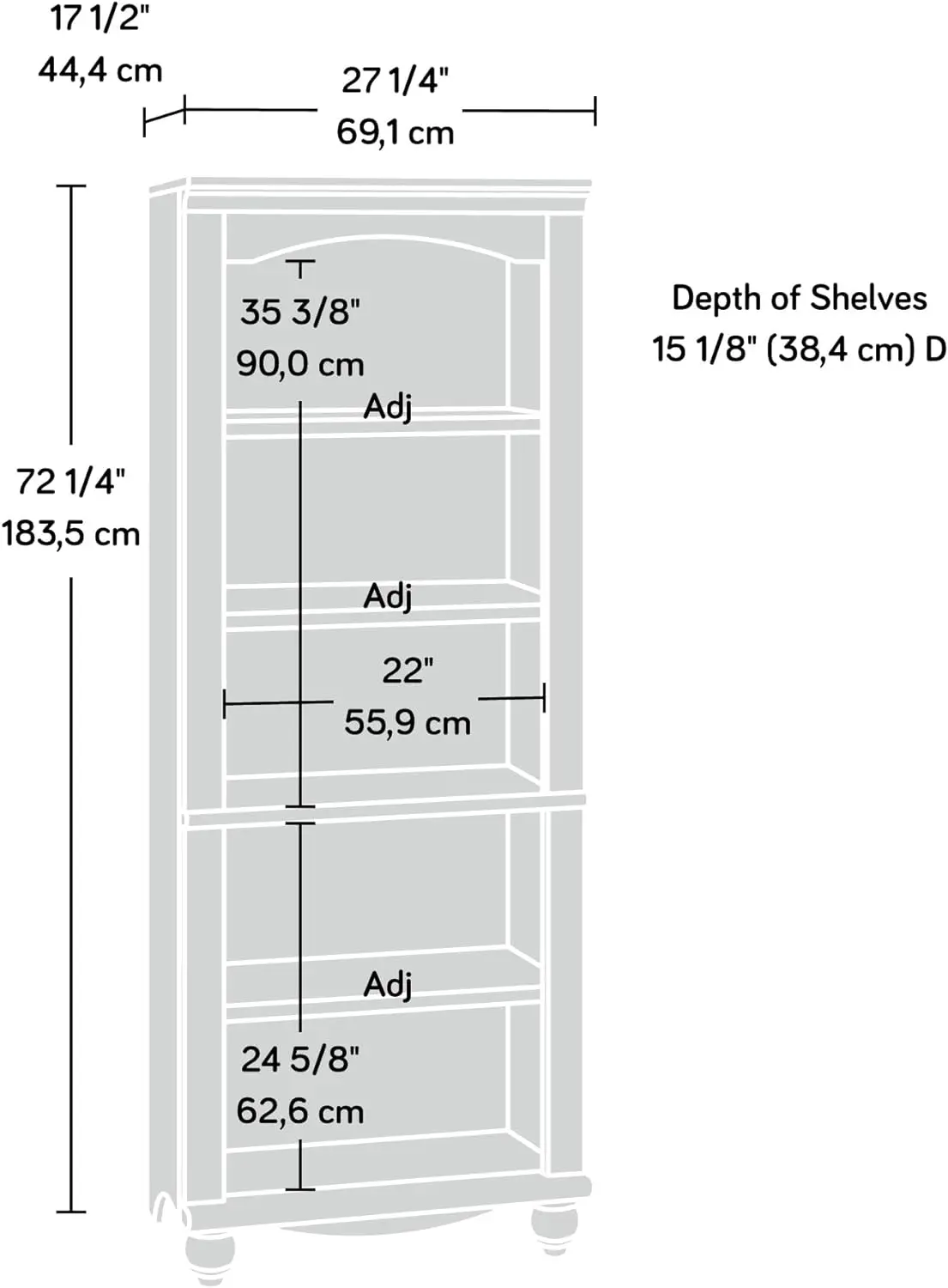 View Library/Book Shelf, L: 27.21