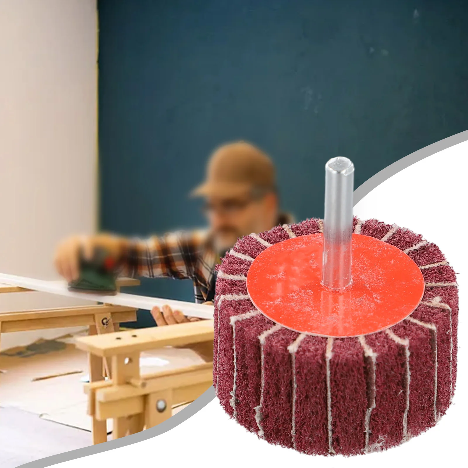 Polishing Flap Wheel Set P120 P240 Grit 40mm 50mm Abrasive Sanding Mop for Rust Removal Deburring and Smoothing