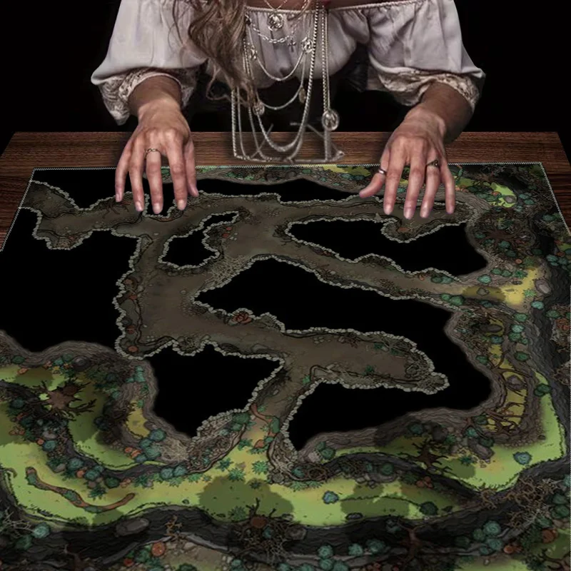Mystical Tarot Tablecloth Witchcraft Divination Cloth Magic Decor Square Table Runner 60x60cm Occult Setup