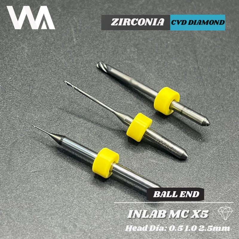 Sirona inLab MC X5 CVD Diamond Coating Dental Milling Bur Replacement For Zirconia PMMA EMAX Laboratory Grinding Drills