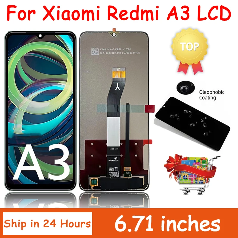 6.71“inch For Xiaomi Redmi A3 LCD Touch For RedmiA3 Screen Replacement Digitizer Sensor Glass For Redmi A3 23129RN51X Display