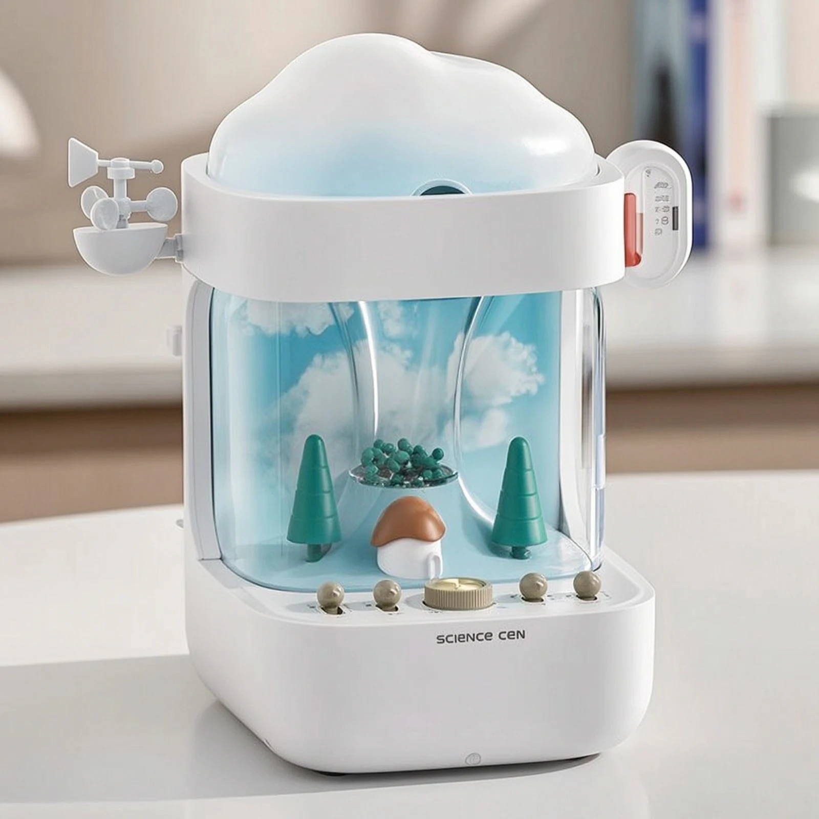 Weather Simulation Station STEM Weather Station with Experiment Cards Toy Tabletop for Children, Classroom, Home School