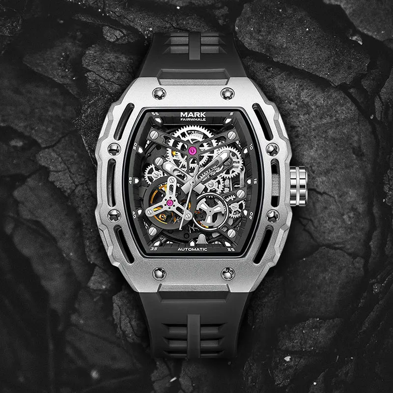 

Mark Fairwhale 2025 Men's Mechanical Watch Automatic Wristwatch Tourbillon Skeleton Design Waterproof Fashion Watch for Men