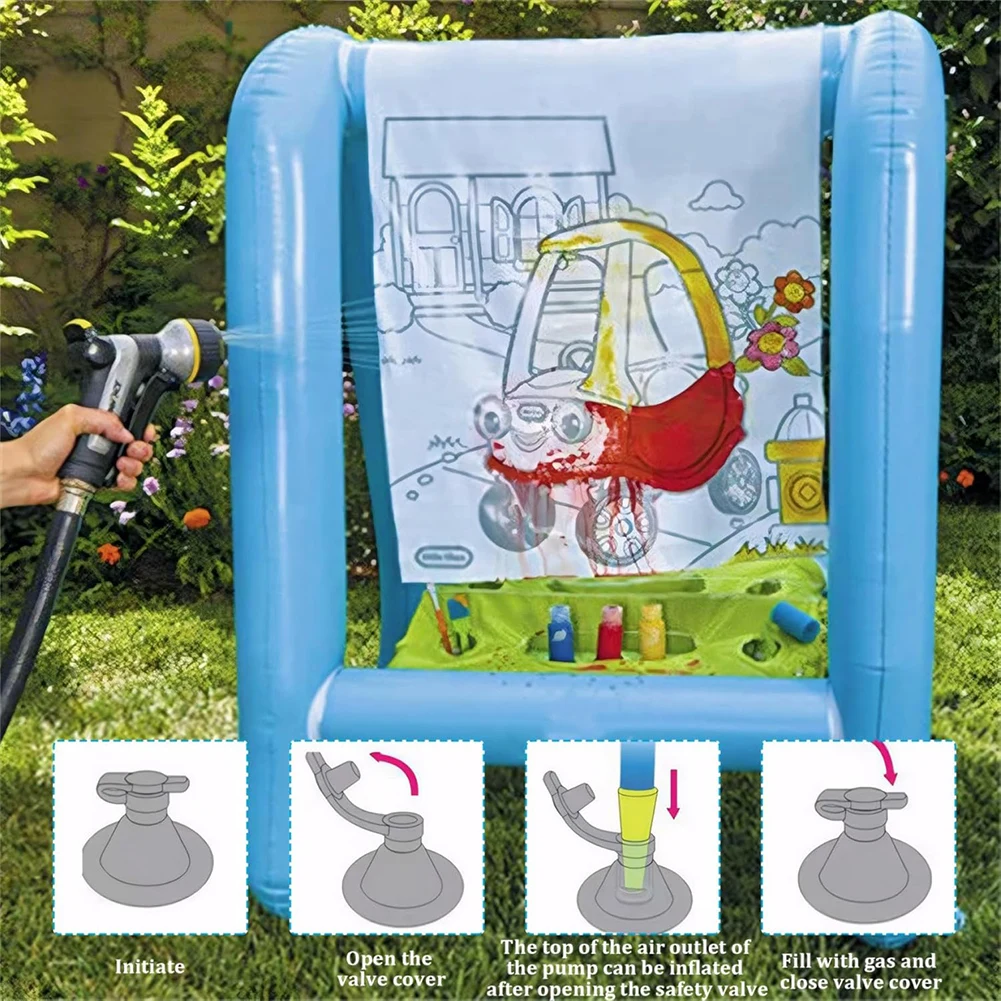 Inflatable Kids Easel PVC Washable Creative Coloring Drawing and Painting Art Easel Reusable Drawing Board for Kids and Toddlers