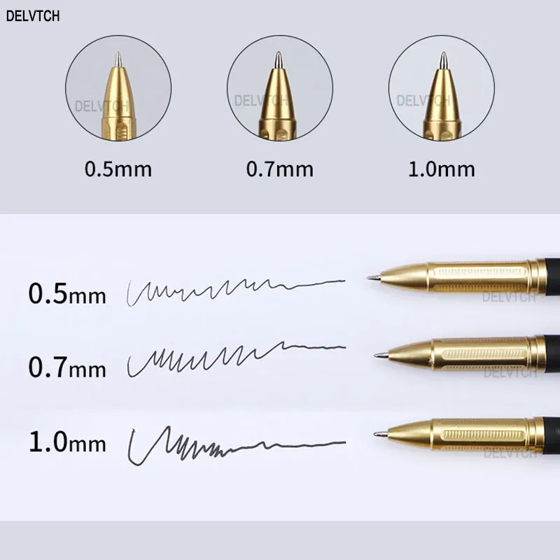 Bolígrafo de Gel de tinta negra de gran capacidad, 2/4/8/10/20/30/50 piezas, 0,5, 0,7, 1,0, punta de recarga, mango mate, firma de negocios,