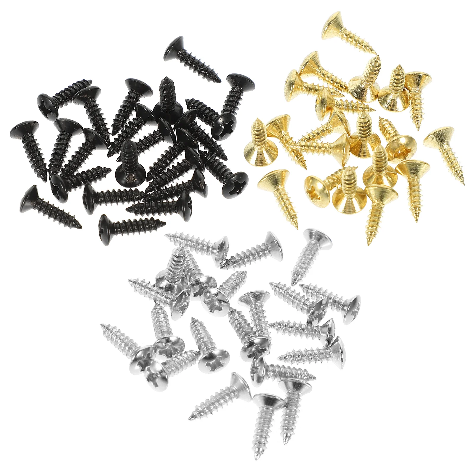

150Pcs Electric Guitar Pickguard Screws Sturdy Brass Tone Hardware for Bass Guitar Mounting Screw Set Organized Storage