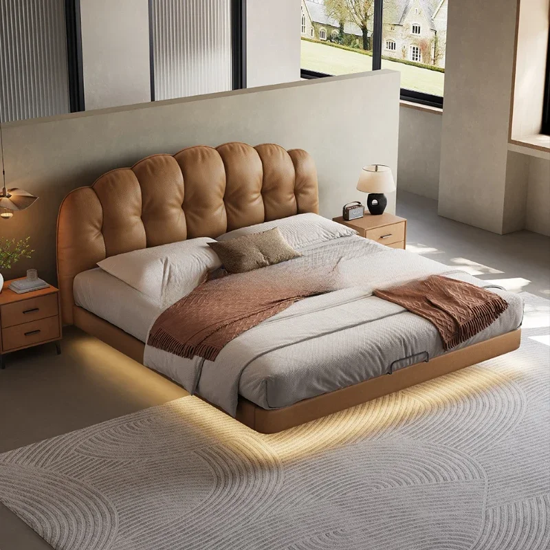 Wood Modern Bed Frame Queen Size Master Aesthetic Queen Bed Luxury Frame High End Camas De Matrimonio Dormitorio Home Furniture