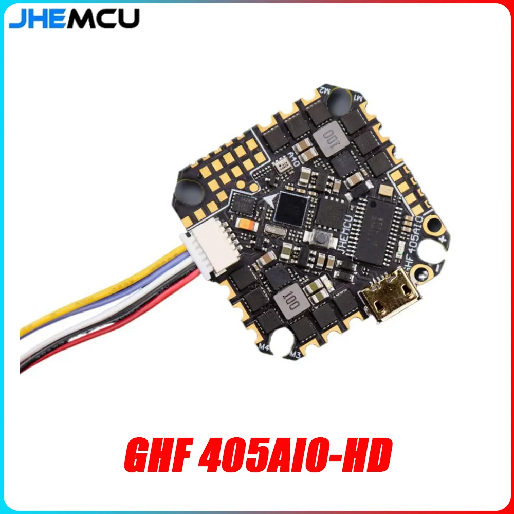 

JHEMCU GHF405AIO-HD Betaflight F405 FC с 40A ESC (PWM/Dshot600, 2-6S) для гоночных дронов Toothpick RC FPV
