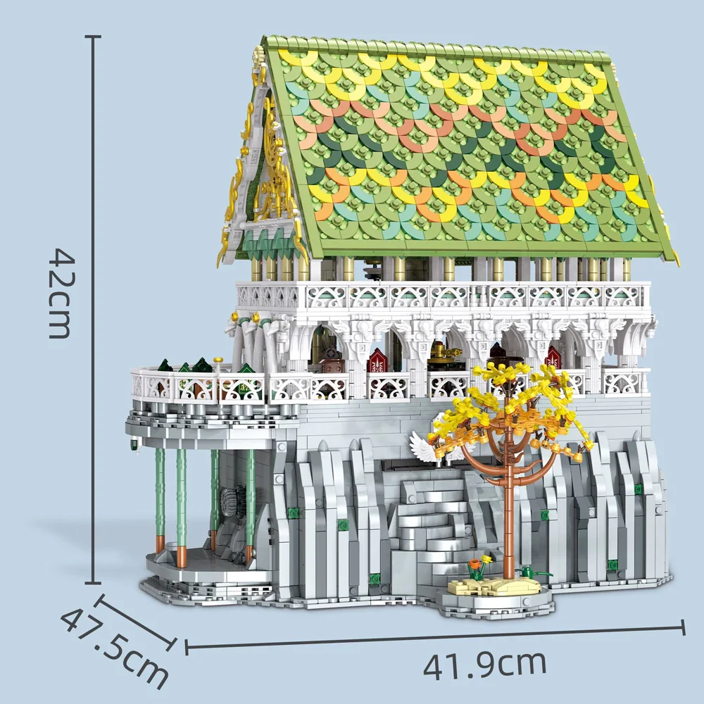 5044PCS MOC Lord of The Rings Bouwstenen The Valley Twilight Modulaire Modellen Bricks Desktop Decoratie Diy Speelgoed Vakantie Cadeau