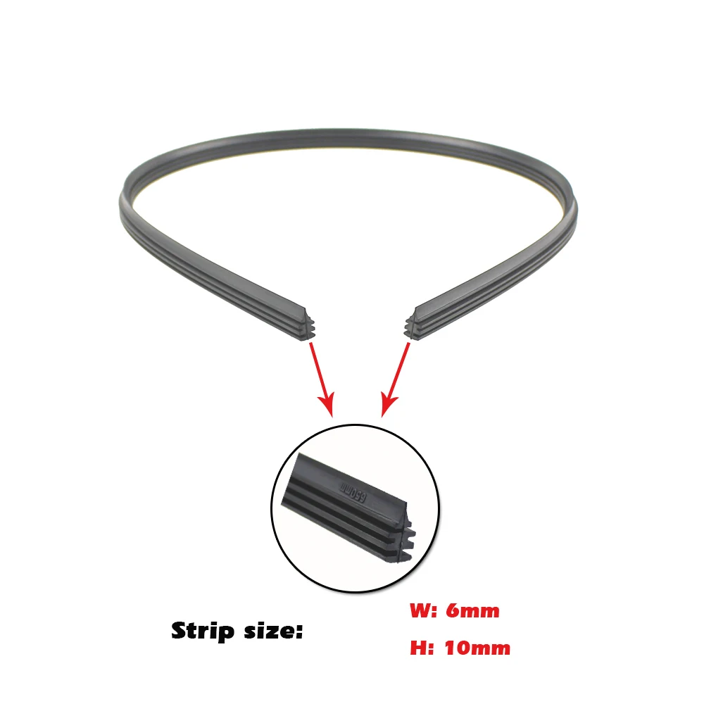 BROSHOO 10pcs/lot Car Wiper Blade Strip Auto Vehicle Insert Rubber Strips Wipers Blades (Refill) 6mm Soft 26\