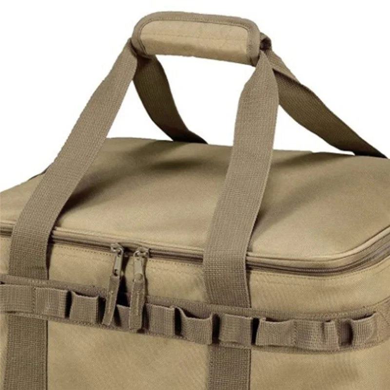 

Khaki Outdoor Camping Picnic Bag Hiking Picnic Storage Bag Food Bag Large Storage Light Tableware Picnic Bag Durable Easy To Use