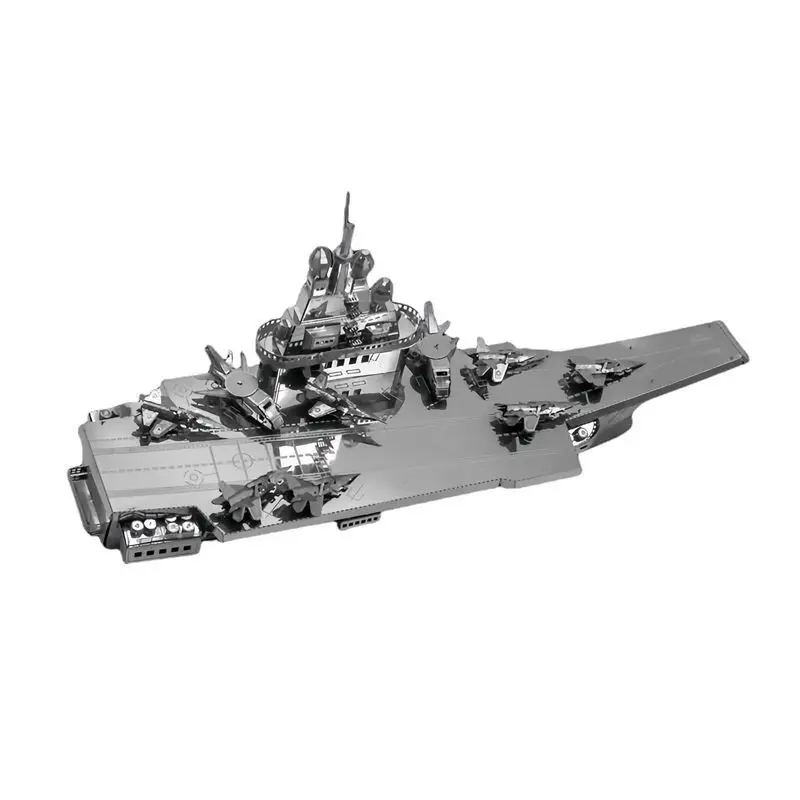 High Difficulty Liaoning Aircraft Carrier 3D Metal Puzzel DIY Stainless Steel Models Self-assembly Figurine Miniature