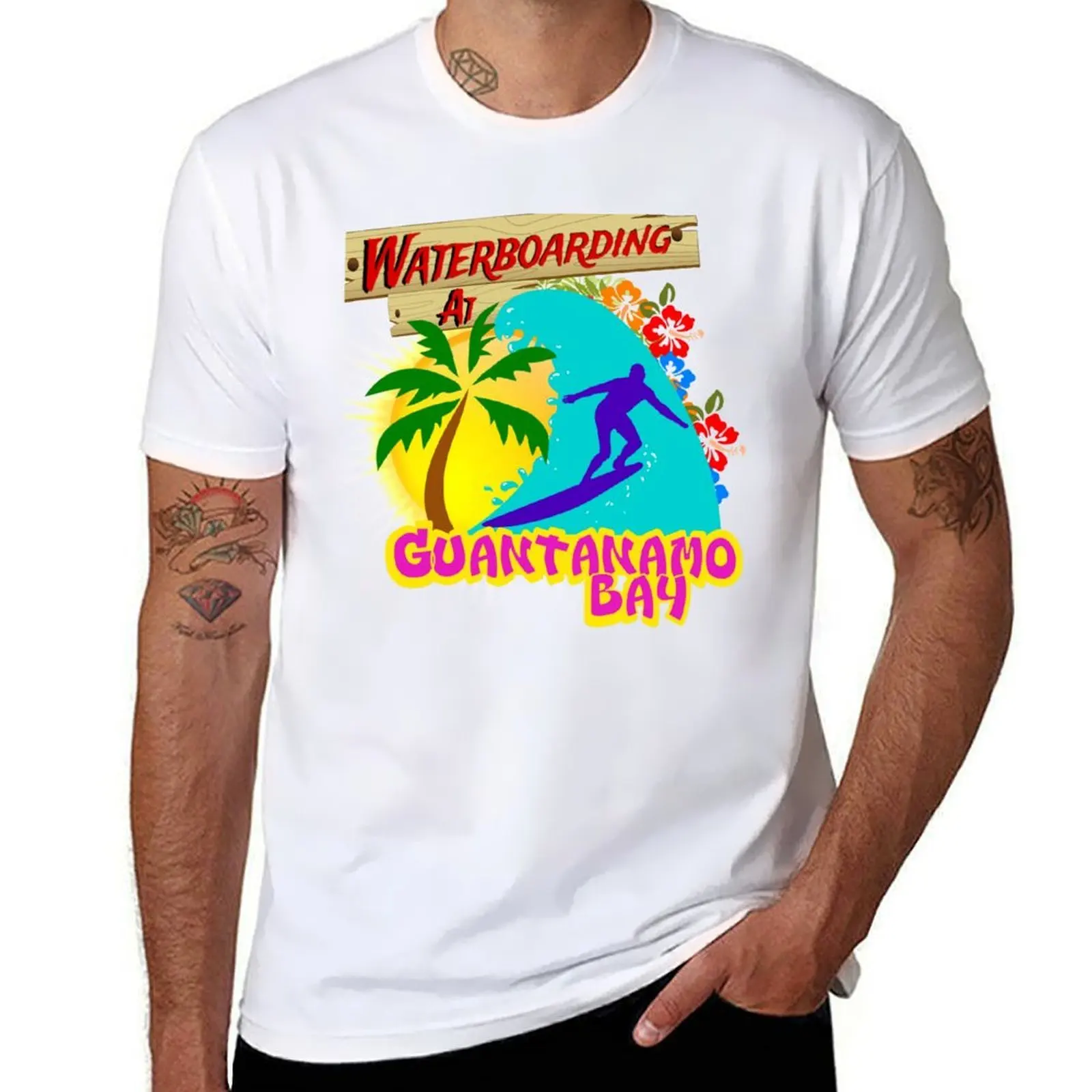 Waterboarding at Guantanamo Bay T-Shirt Casual Loose Fit Summer Tee Shirt