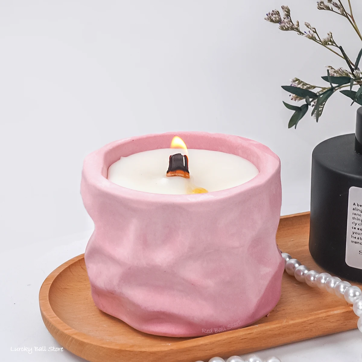 Unique Irregular Candle Jar Silicone Mold DIY Nordic Style Cement Round Storage Box Plaster Mould Flowerpot Concrete Crafts Mold image 5