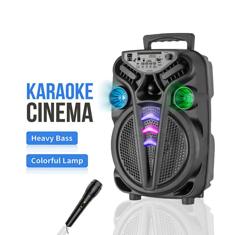 

New 8-inch Outdoor Square Dance Bluetooth Speaker With Microphone Stall Advertisement, Large Volume Portable Audio Manufacturer