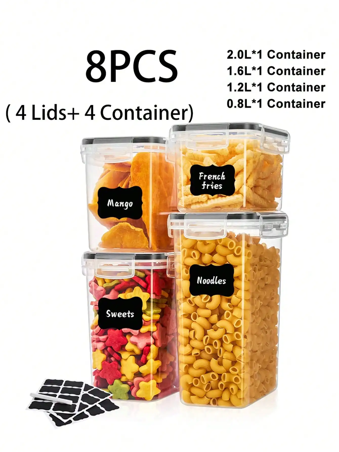 18pcs Storage And Organization,Labeled And Marked Airtight Food Storage Containers And Condiment Jars - Keep Grains, Flour, Salt, Pepper And Sugar Fresh - A Dishwasher-Safe Kitchen Pantry Organization And Storage Solution,Funny Stocking Stuffers,Stocking