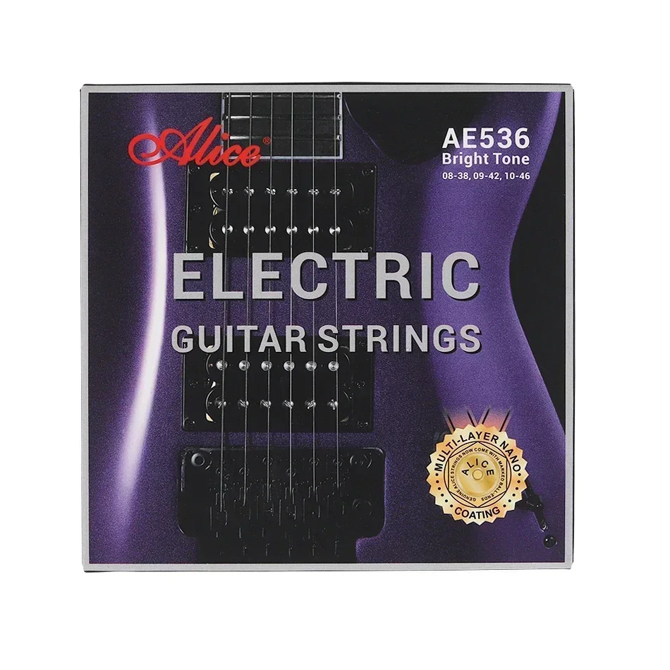 Alice AE536 Electric Guitar Strings Hexagonal High-carbon Steel Core Multipolymer Anti-rust Coating Performance Strings