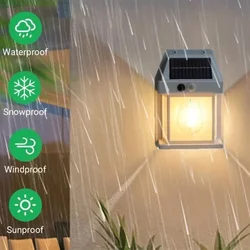 Solar Wall Lamp Outdoor LED Light Bulb Warm Light IP65 Waterproof Luminous Lighting Balcony Yard Garden Decoration Sensor Lights