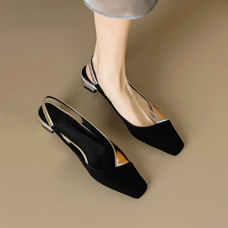 

Square-toe Ankle Strap Fashion Sandals Women One-word Buckle Sexy kitten Square Heels Sandalias Lady retro elegant silver shoes