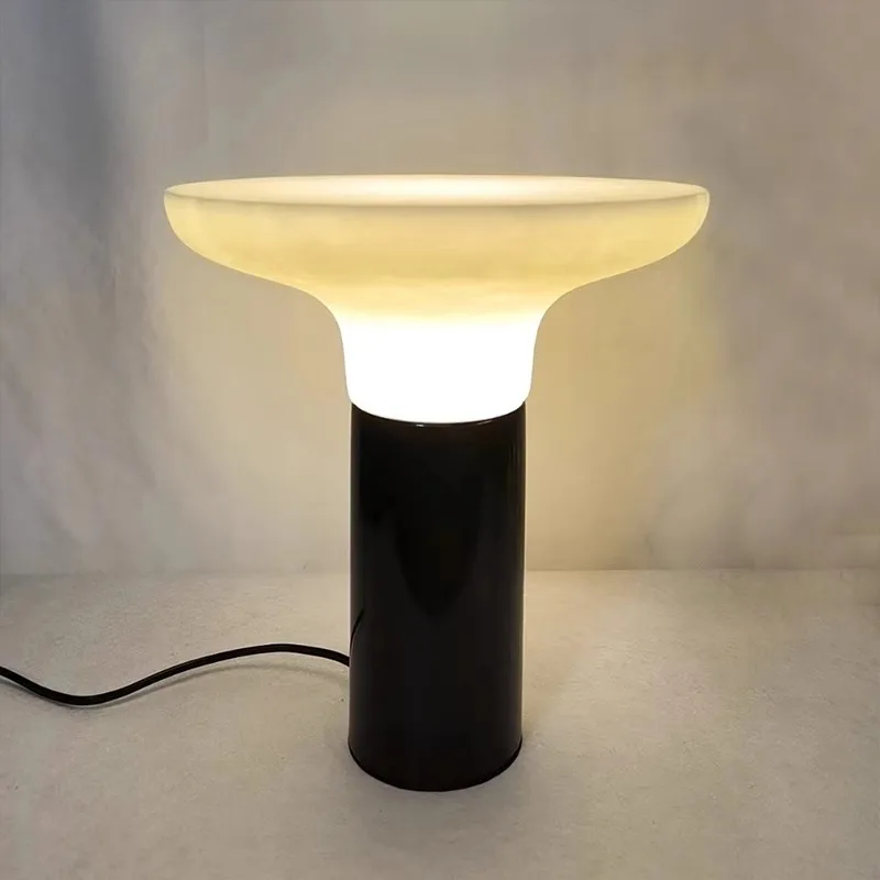 Danish Mushroom Table Lamp Simple Modern Misty Style Bedroom Study Marble Marble Atmosphere