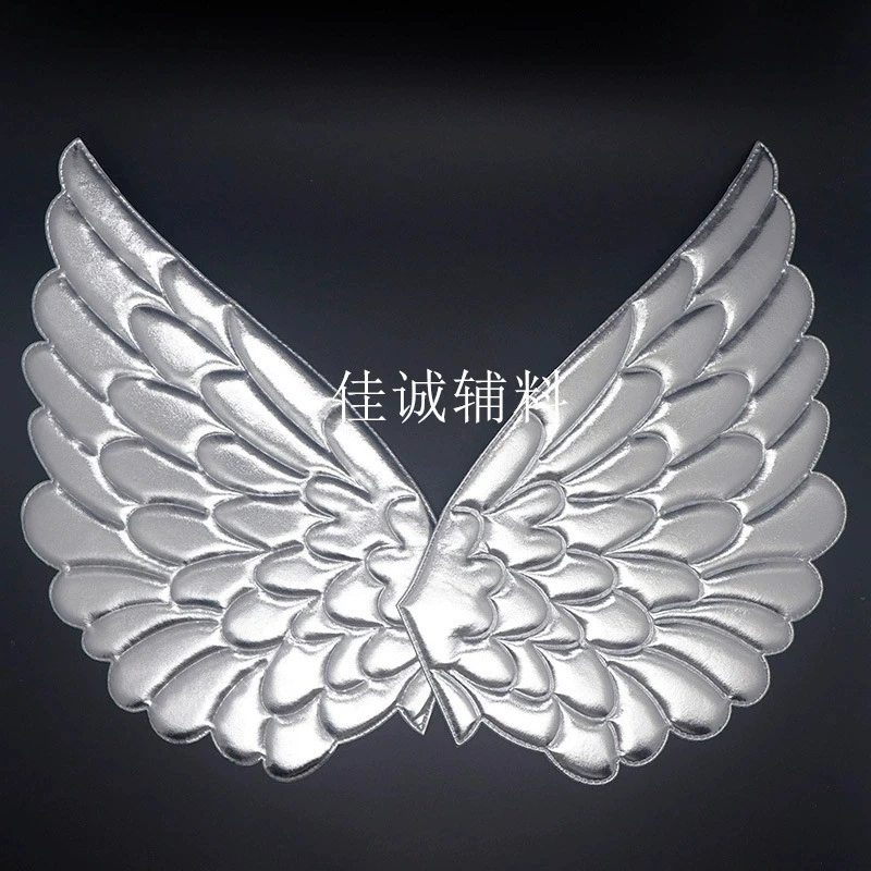 

2pcs Angel Wings Accessories Lightweight Embossed Garments Patches Polyester Craft Wing Patch Costumes Charm Durability Clothes